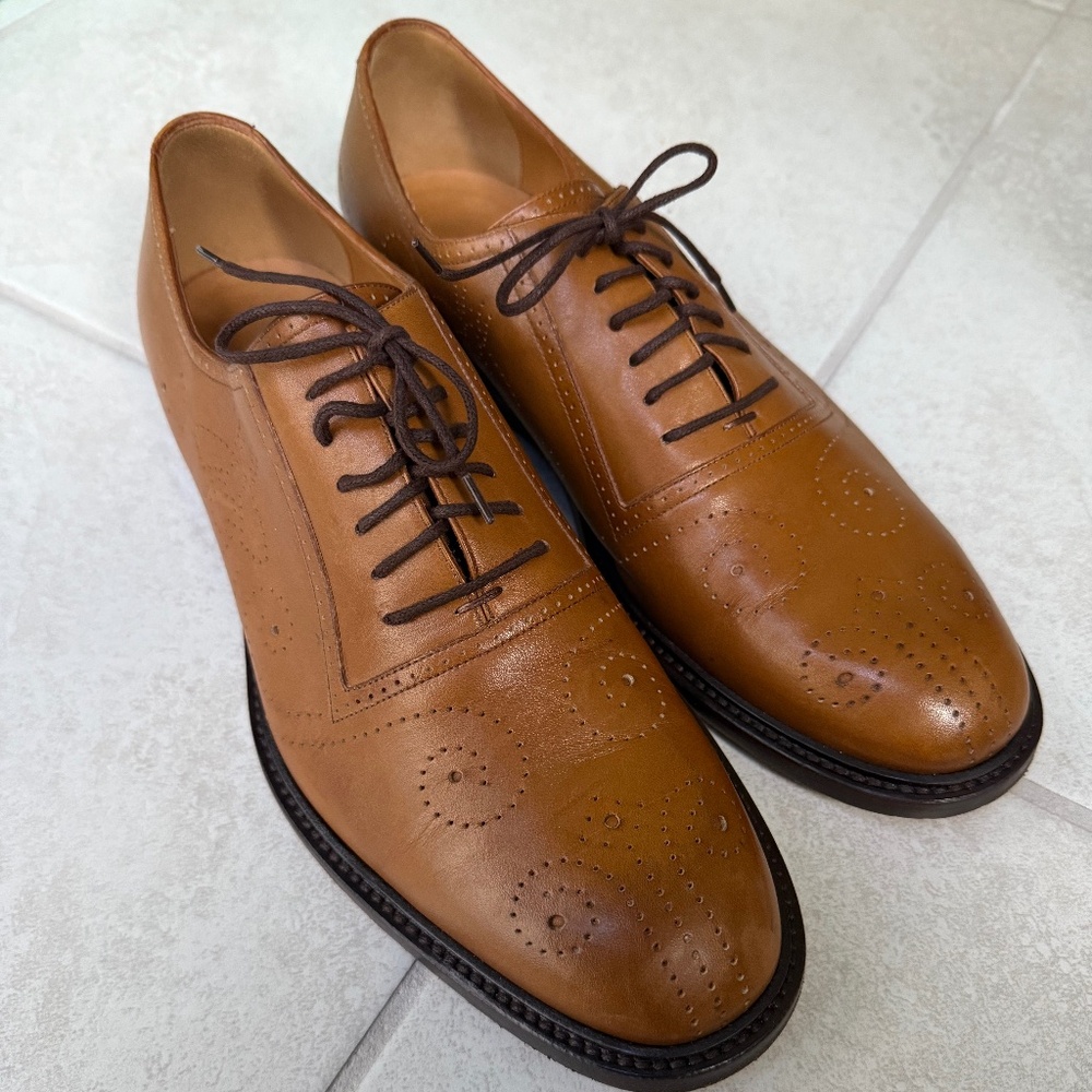 ✨ Gucci Men’s Leather Brogue Oxford Dress Shoes – Size 10 – Made in Italy ✨